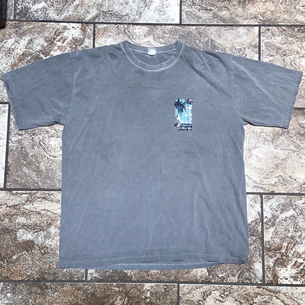 Crazy Shirts Hawaii Mens XXL Gray Graphic T-Shirt Palm Tree Skate Surf Maui